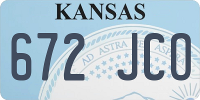 KS license plate 672JCO