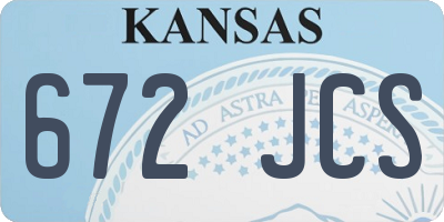 KS license plate 672JCS
