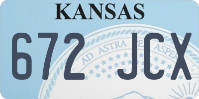 KS license plate 672JCX