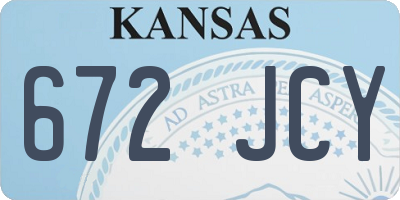 KS license plate 672JCY