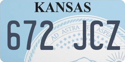 KS license plate 672JCZ