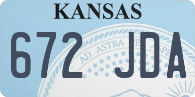 KS license plate 672JDA