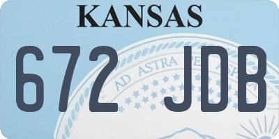 KS license plate 672JDB