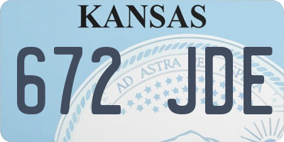 KS license plate 672JDE