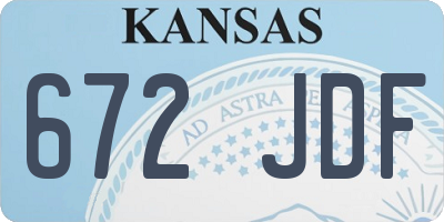 KS license plate 672JDF