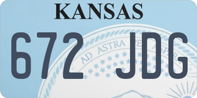 KS license plate 672JDG