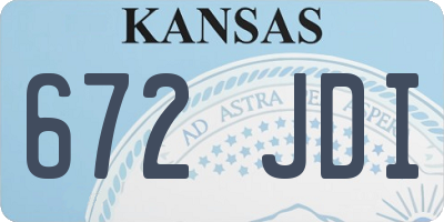 KS license plate 672JDI