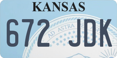 KS license plate 672JDK