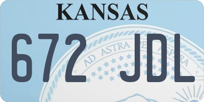 KS license plate 672JDL