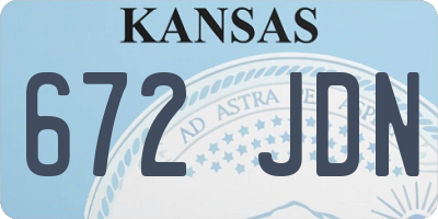 KS license plate 672JDN