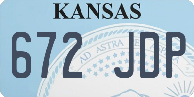 KS license plate 672JDP