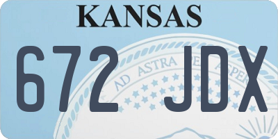 KS license plate 672JDX