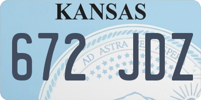 KS license plate 672JDZ