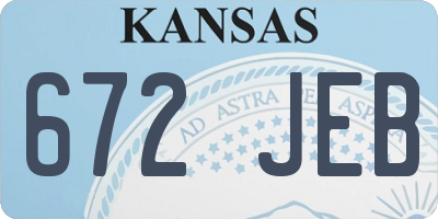 KS license plate 672JEB