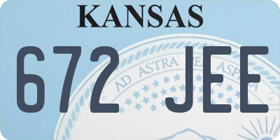 KS license plate 672JEE