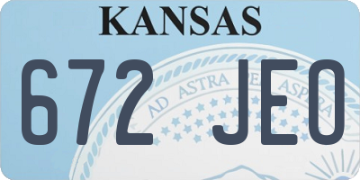 KS license plate 672JEO