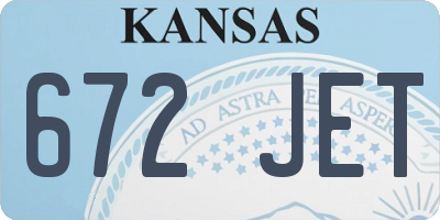 KS license plate 672JET