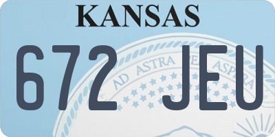 KS license plate 672JEU