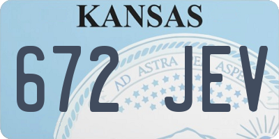 KS license plate 672JEV