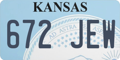 KS license plate 672JEW