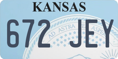 KS license plate 672JEY