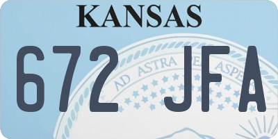 KS license plate 672JFA