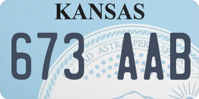 KS license plate 673AAB