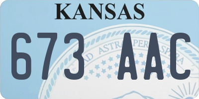 KS license plate 673AAC