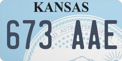 KS license plate 673AAE