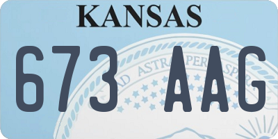 KS license plate 673AAG