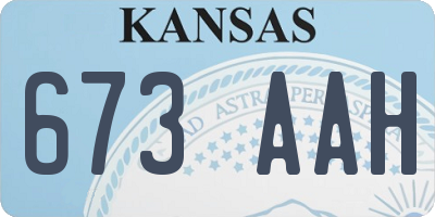 KS license plate 673AAH