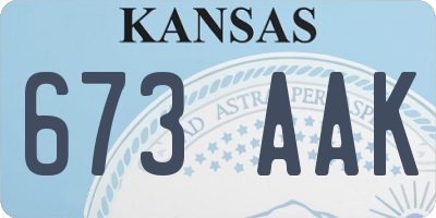 KS license plate 673AAK