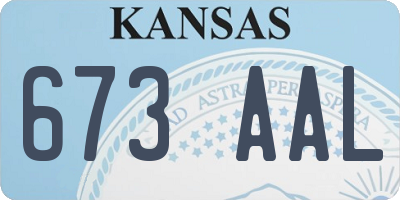 KS license plate 673AAL