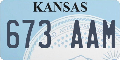 KS license plate 673AAM