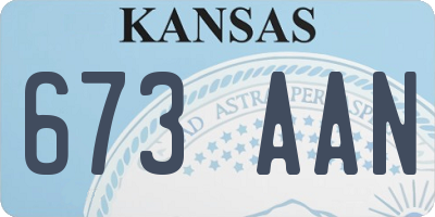 KS license plate 673AAN