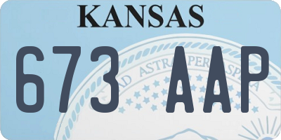 KS license plate 673AAP