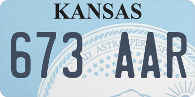KS license plate 673AAR