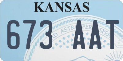 KS license plate 673AAT