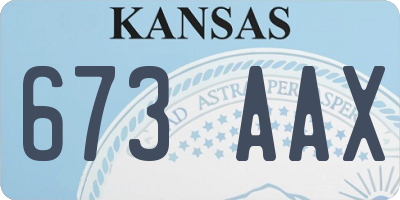 KS license plate 673AAX
