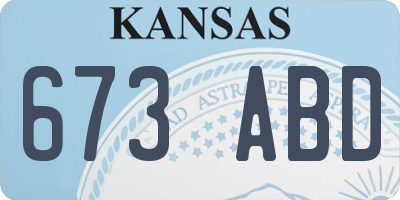 KS license plate 673ABD