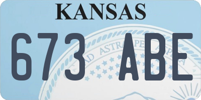 KS license plate 673ABE