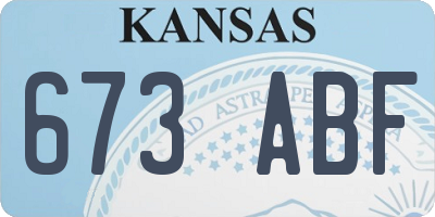 KS license plate 673ABF