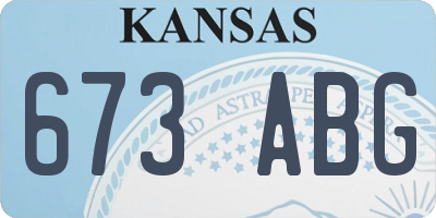 KS license plate 673ABG