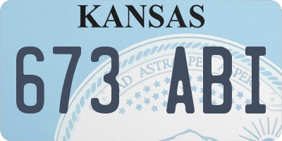 KS license plate 673ABI