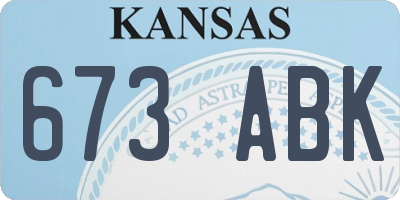 KS license plate 673ABK