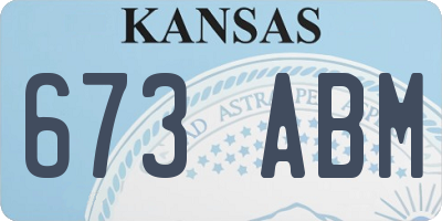 KS license plate 673ABM