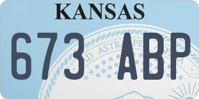 KS license plate 673ABP