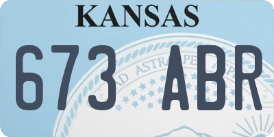 KS license plate 673ABR