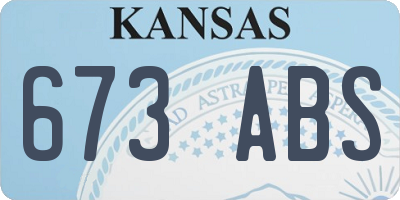 KS license plate 673ABS