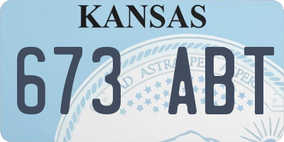 KS license plate 673ABT